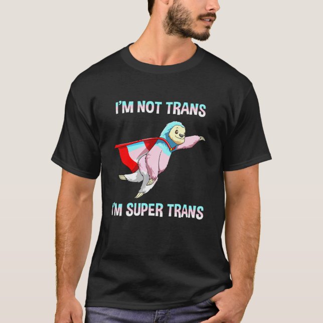 Super Transgender Pride Sloth T-Shirt (Front)