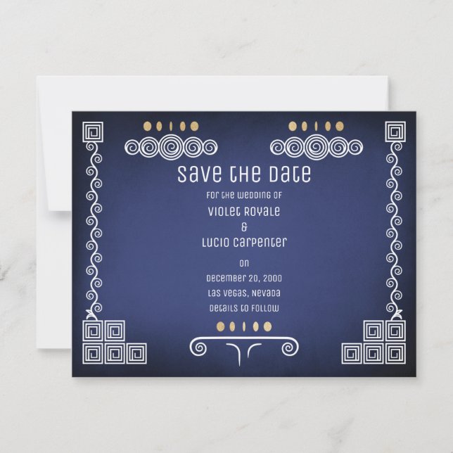Super Video Game Blue Geek Gaming Wedding Save The Date (Front)