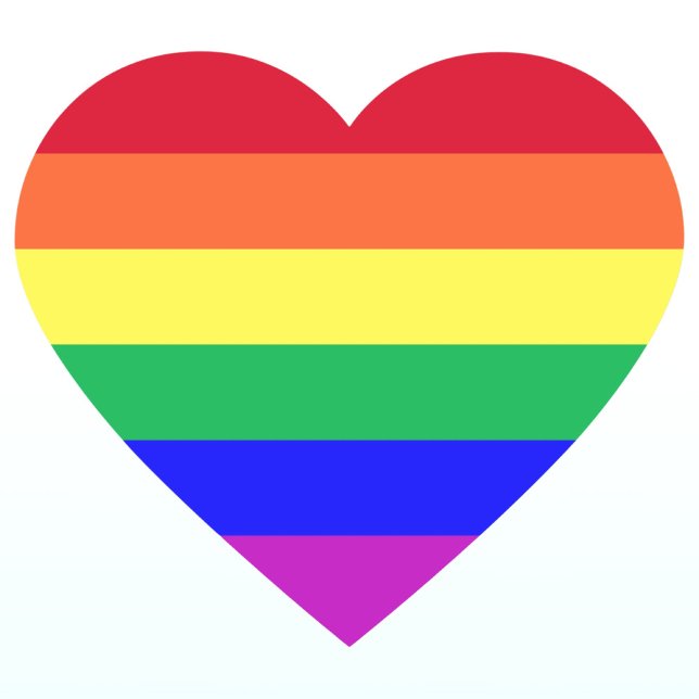 Super Vivid Vibrant Colorful LGBTQ Rainbow Stripes Heart Sticker (Creator Uploaded)