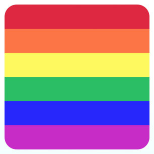Super Vivid Vibrant Colors Gay Pride Rainbow Flag Square Sticker