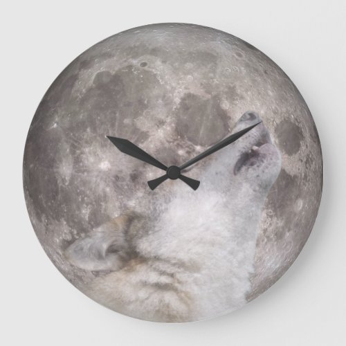 Super Wolf Moon Large Clock