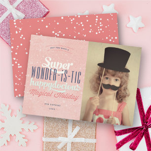 Super Wonderistic Happydocious Joyful Fun Photo Holiday Card