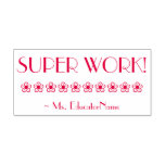 [ Thumbnail: "Super Work!" Acknowledgement Rubber Stamp ]