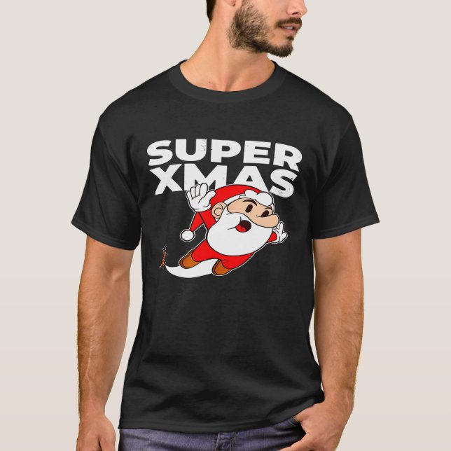 Super Xmas Santa Claus Gamer Reindeer Gamer  Costu T-Shirt (Front)