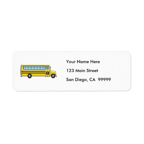Super Yellow School Bus Label