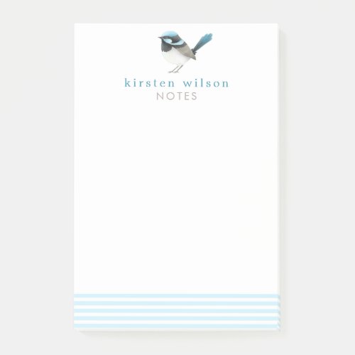 Superb Fairy Wren _ Cute Blue Bird Personalized Post_it Notes