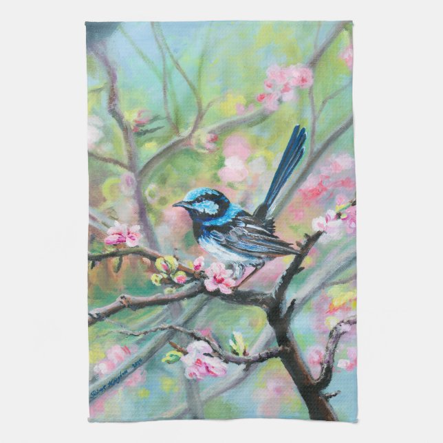 Superb Fairy Wren - Kitchen Towel (Vertical)