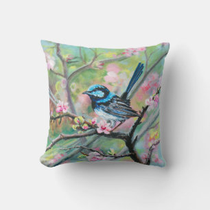 Superb Fairy Wren - Throw Pillow