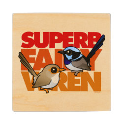 Superb Fairywren Marquee 4 Inch Wooden Coaster