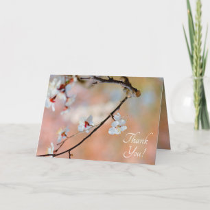 Superb Japanese Apricot Flowers Letterpress Thank You Card