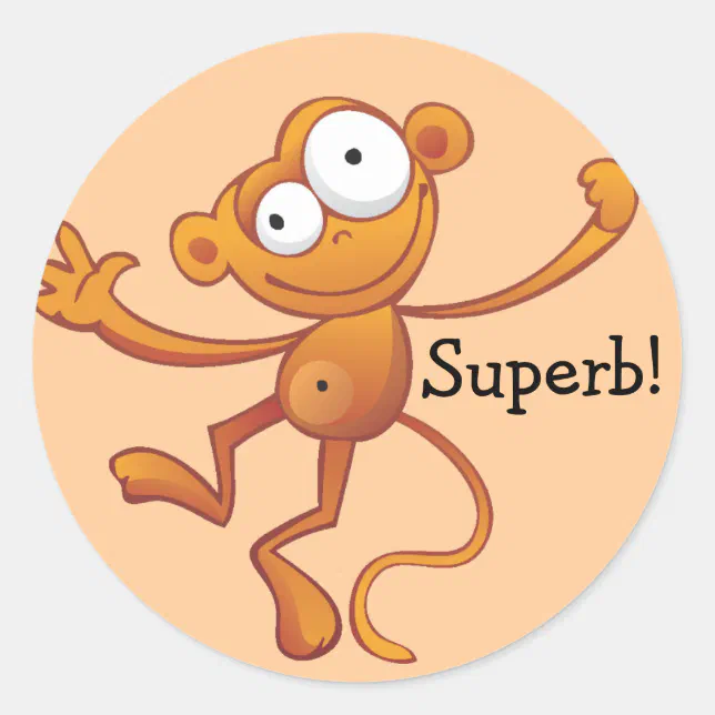 Superb Reward Stickers - Monkey (Front)