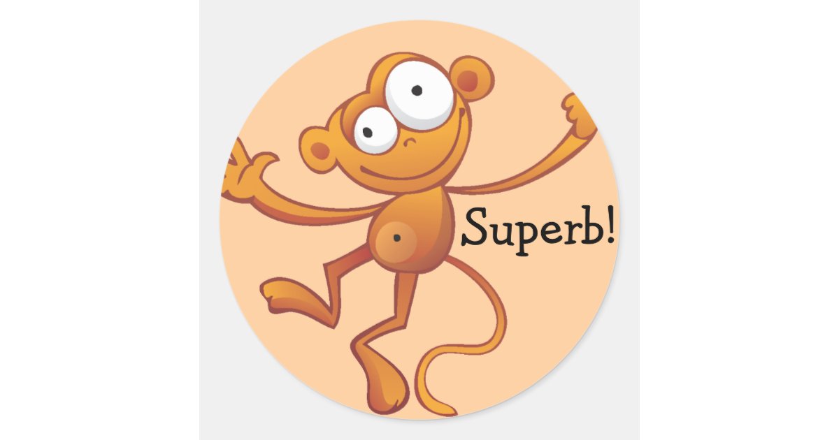 Superb Reward Stickers - Monkey | Zazzle