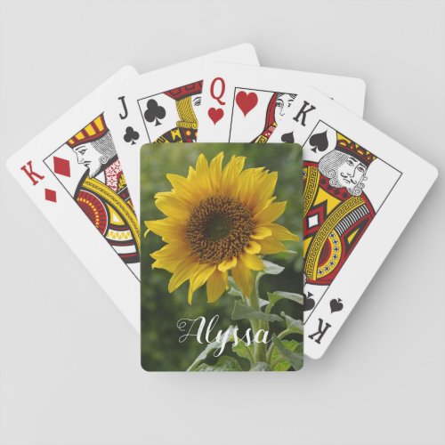 Superb Sunflower Playing Cards with Name