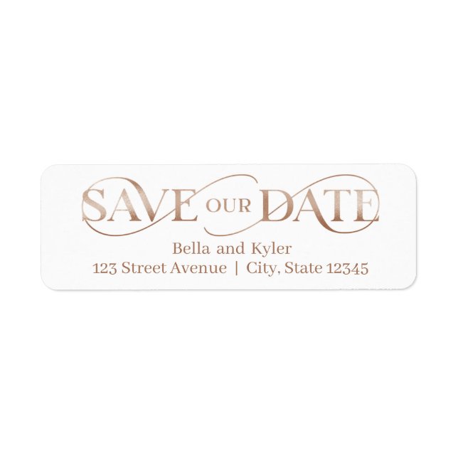 Superb Swirl Save The Date Address Label (Front)