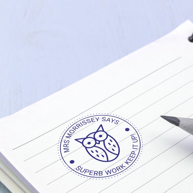 Superb Work Owl Teachers Personalized Self-inking Stamp (Superb Work Owl Teachers Personalized Self-inking Stamp)