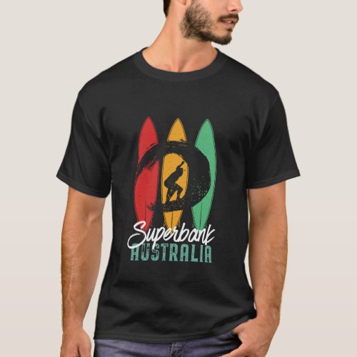 Superbank Beach Australia Vintage Retro Surfing T_Shirt