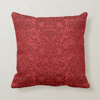 Superbe red damask throw pillow