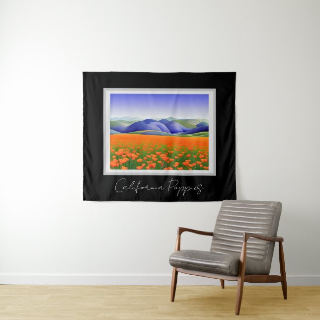 Superblooms | Surreal Poppies Landscape Tapestry (In Situ (Horizontal))