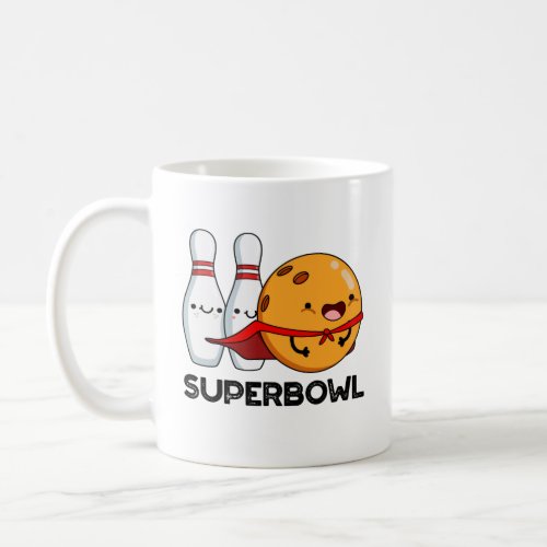 Superbowl Funny Super Hero Bowling Pun Coffee Mug