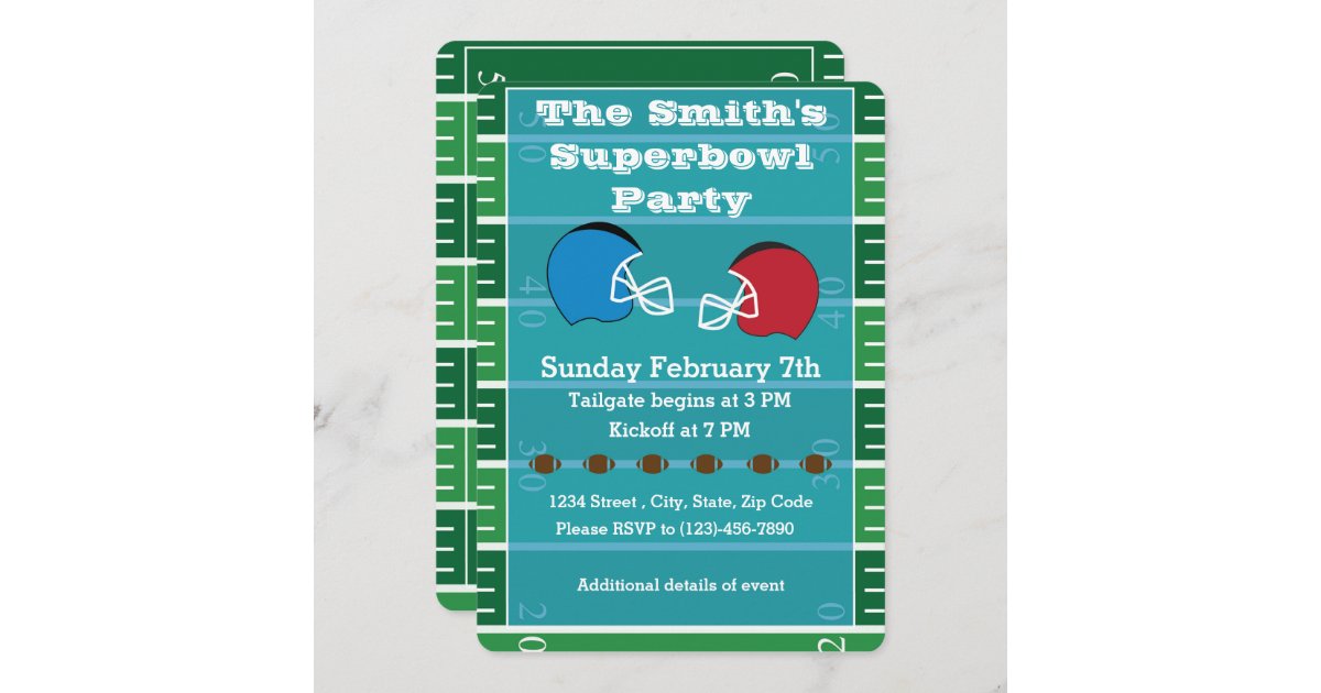 Football super bowl party invitation Template