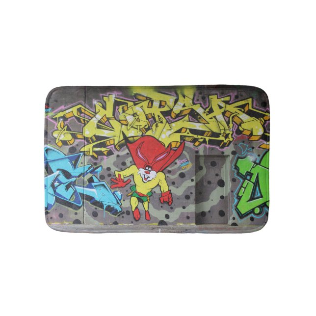 Superbunny Graffiti Bathroom Mat (Front)