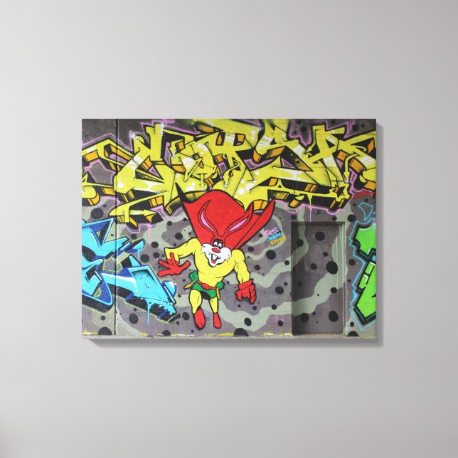Superbunny Graffiti Canvas Print (Front)