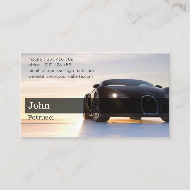Supercar Car Dealer Business Card (Front)