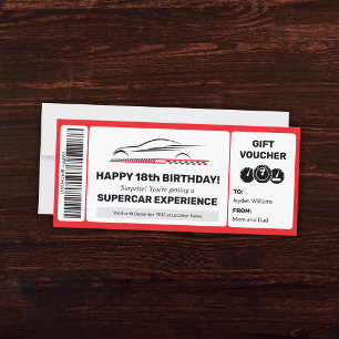 Supercar Experience Voucher Editable Template