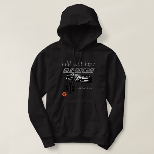 SuperCar Fix Mechanics Basic Hooded Sweatshirt