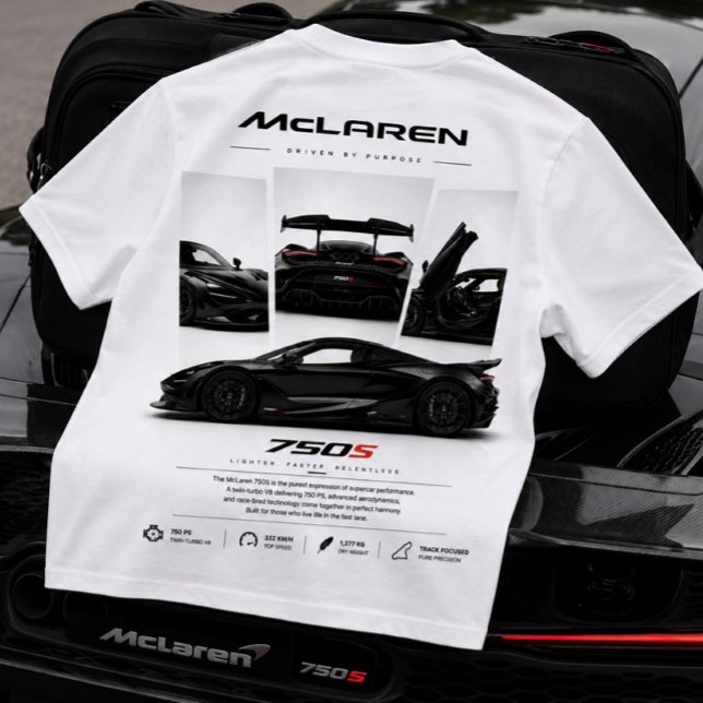 Supercar Graphic Print T-Shirt (McLaren 750S Supercar tee)