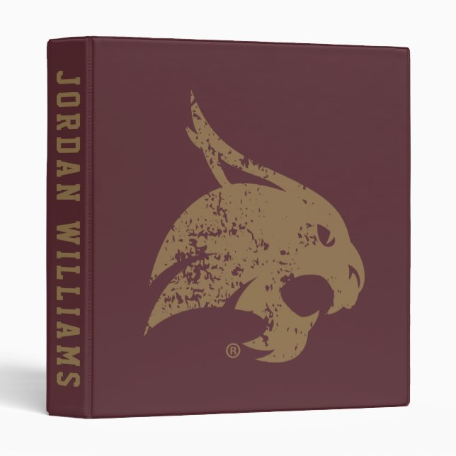 Supercat Mark Distressed 3 Ring Binder (Front/Spine)