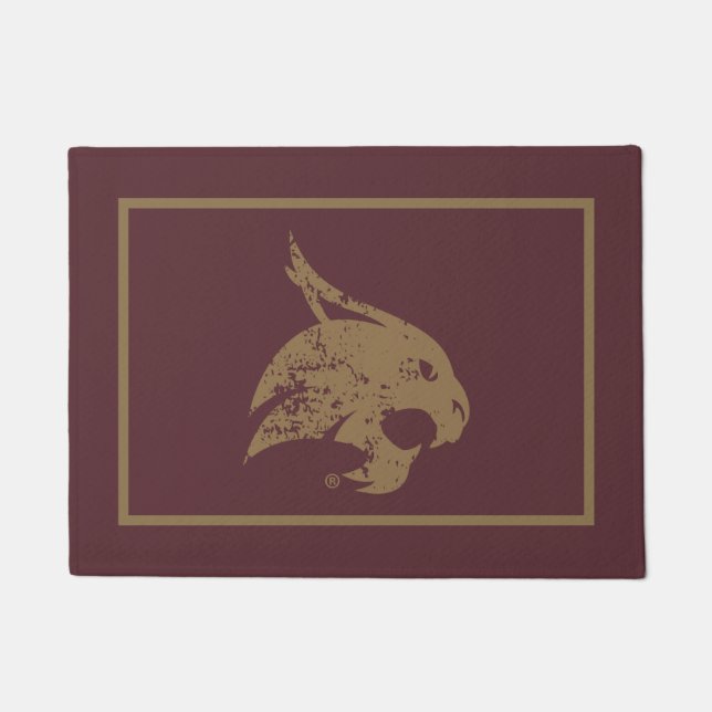 Supercat Mark Distressed Doormat (Front)