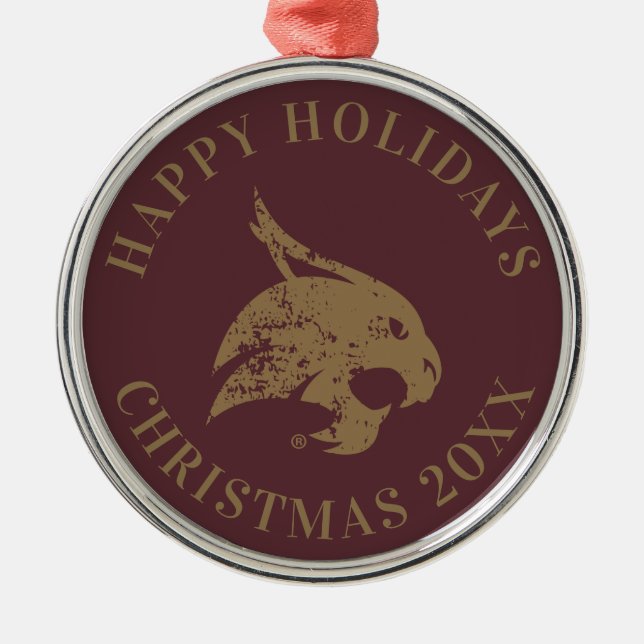 Supercat Mark Distressed Metal Ornament (Front)