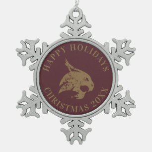 Supercat Mark Distressed Snowflake Pewter Christmas Ornament