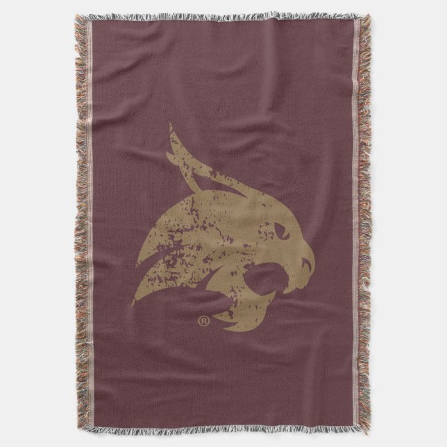 Supercat Mark Distressed Throw Blanket (Front Vertical)