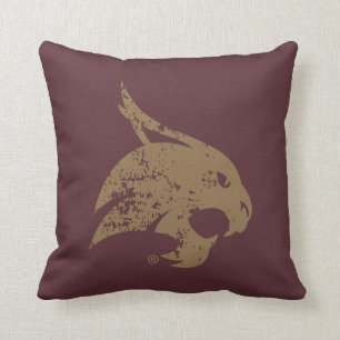 Supercat Mark Distressed Throw Pillow