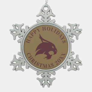 Supercat Mark Snowflake Pewter Christmas Ornament