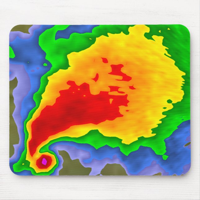Supercell on Radar Mousepad for the Meteorologist (Front)