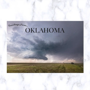 Supercell Thunderstorm Over An Oklahoma Prairie Postcard