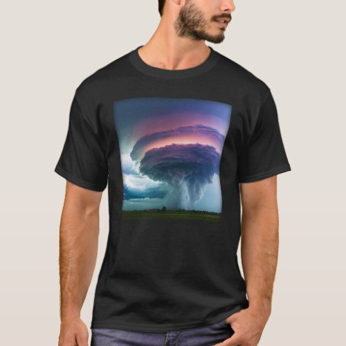 Supercell Thunderstorm Rainstorm Tornado Weather P T_Shirt