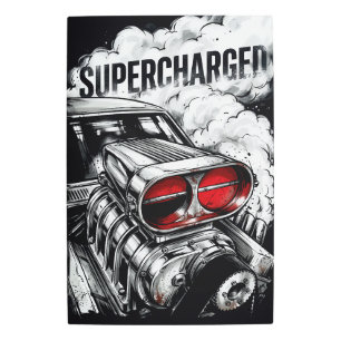 Supercharged Muscle Car Metal Print