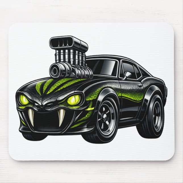 Supercharged Snake-Eye Muscle Car  Mouse Pad (Front)
