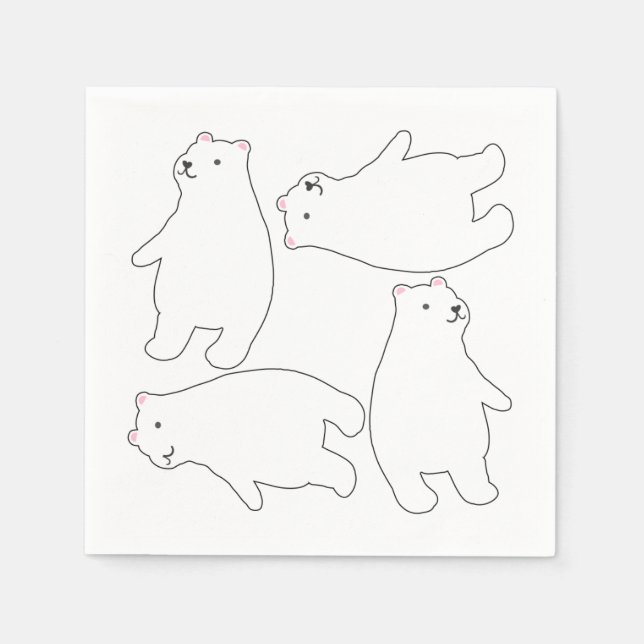 Supercool Polar Bear Summer Theme Party Napkins (Front)