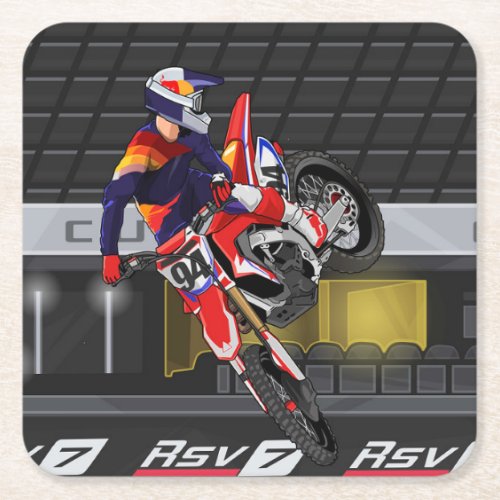 Supercross jump together square paper coaster