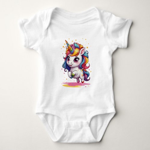 Supercute baby unicorn design baby bodysuit