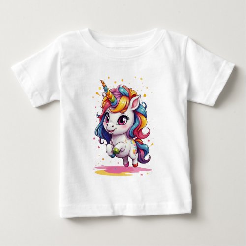 Supercute baby unicorn design baby T_Shirt