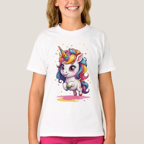 Supercute baby unicorn design T_Shirt