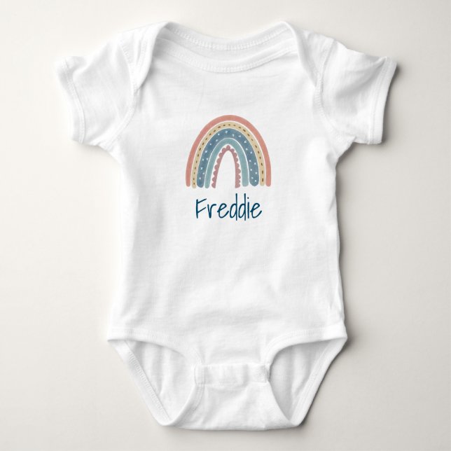 Supercute Boho rainbow Baby Bodysuit (Front)