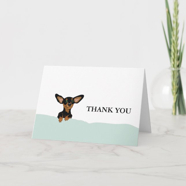 Supercute dachshund puppy thank you card (Front)