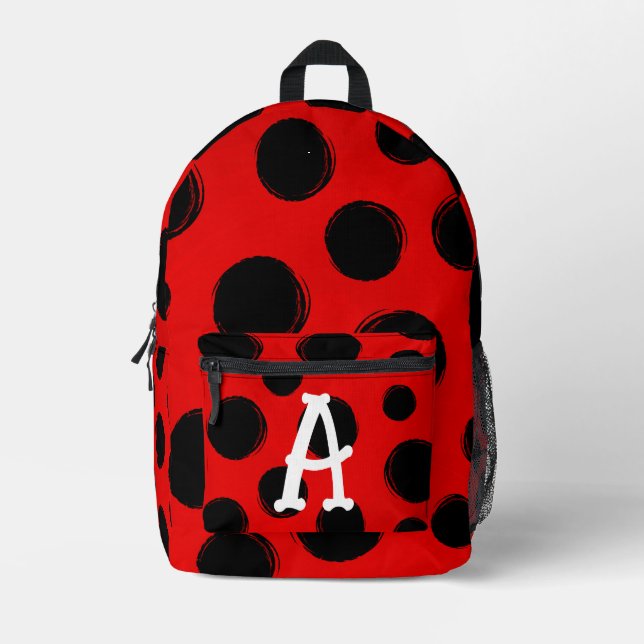 Supercute Ladybug Spots Printed Backpack (Front)